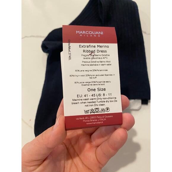 Marcoliani Milano Navy Dark Blue Extra Fine Merino Wool Socks45 - Picture 2 of 4